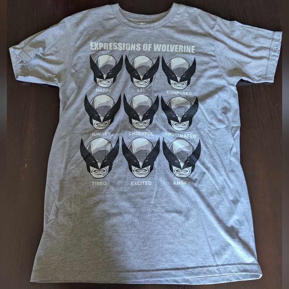 Marvel Gray Wolverine Expressions Short Sleeve Tee